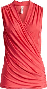 Loveappella Cross Drape Sleeveless Top