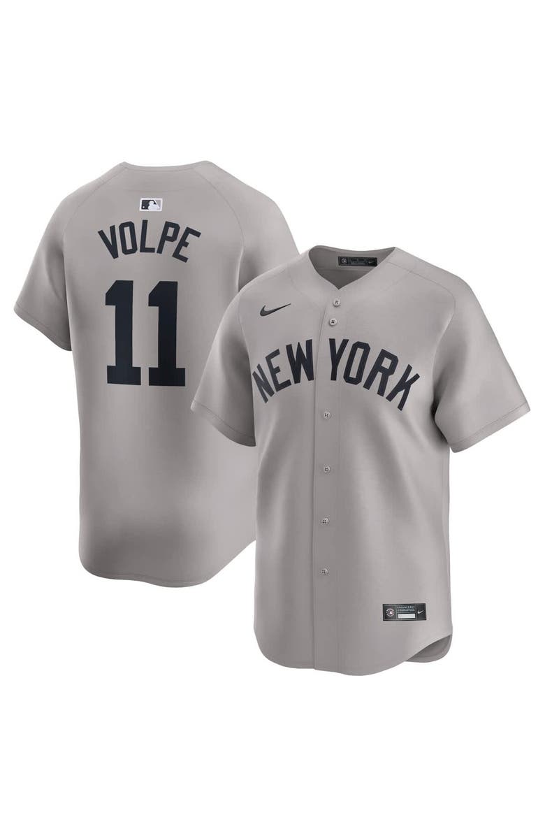 Nike Men's Nike Anthony Volpe Gray New York Yankees Away Limited Player Jersey, Main, color, Gray