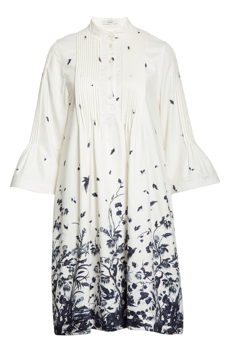 Erdem Floral Pintuck Cotton Poplin Shift Dress, Alternate, color, 