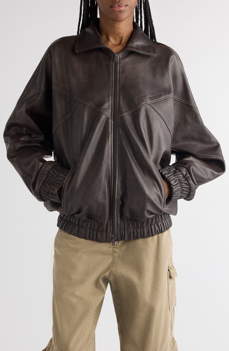 Acne Studios Letty Zenit Lambskin Leather Jacket, Main, color, 