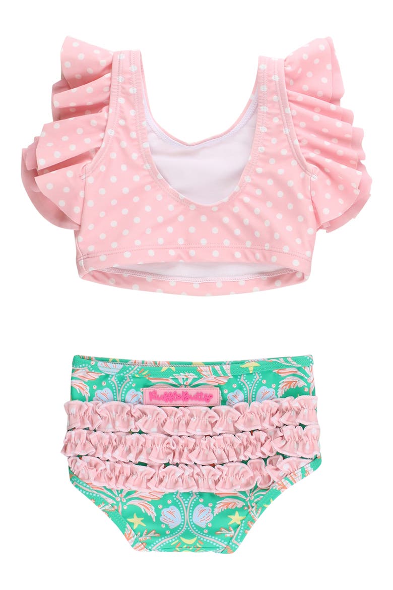 Kids' Coconut Cabana Butterfly Two-Piece Swimsuit, Alternate, color, GREEN