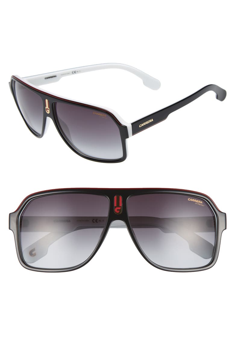 1001/S 62mm Sunglasses, Main, color, BLACK WHITE