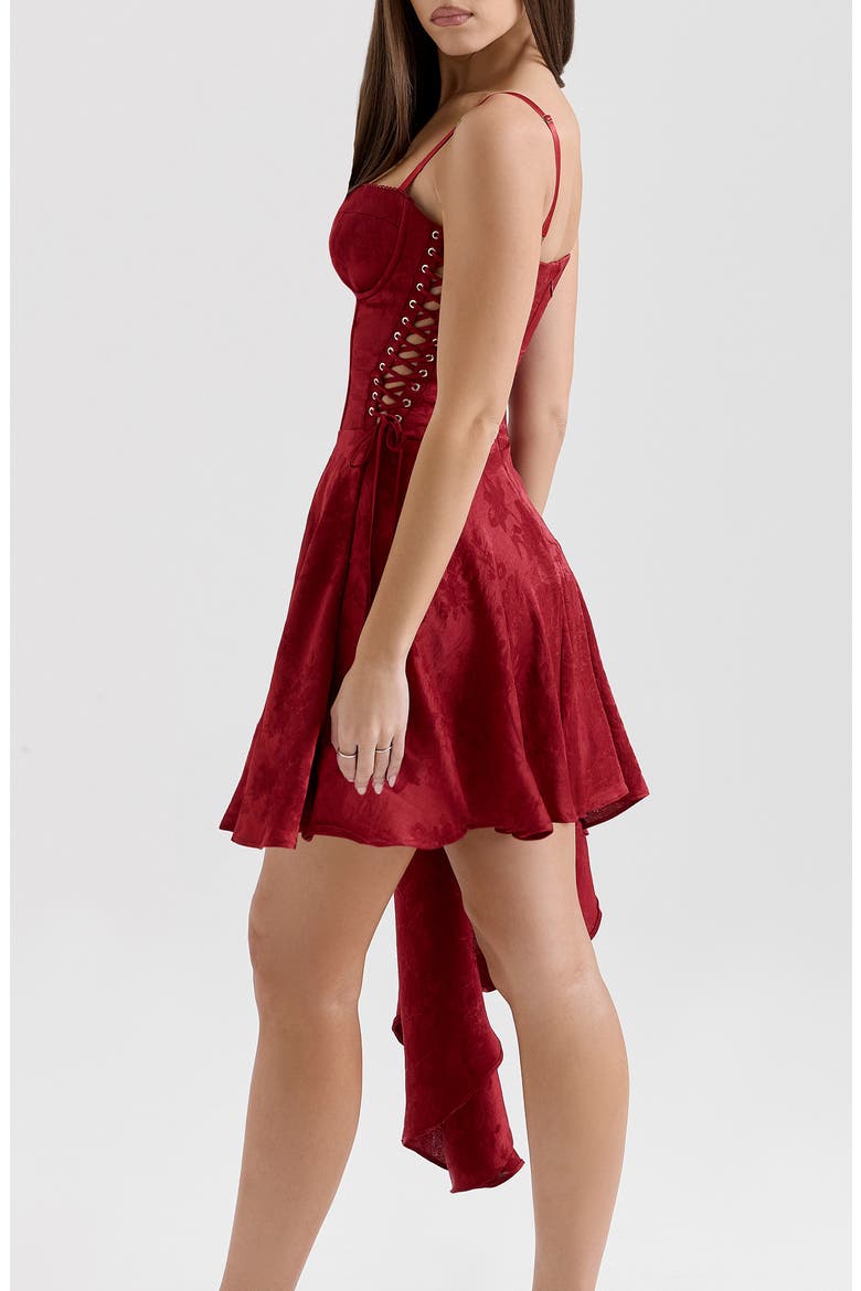 red underwire dress Strappy Underwire Detail Mini Dress In Burgundy Bandage | EGO US