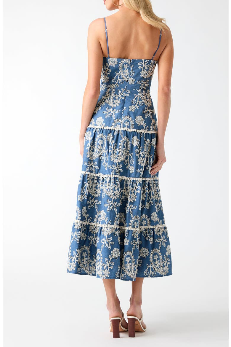 Evelyn Eyelet Embroidery Midi Dress, Alternate, color, BLUE MULTI