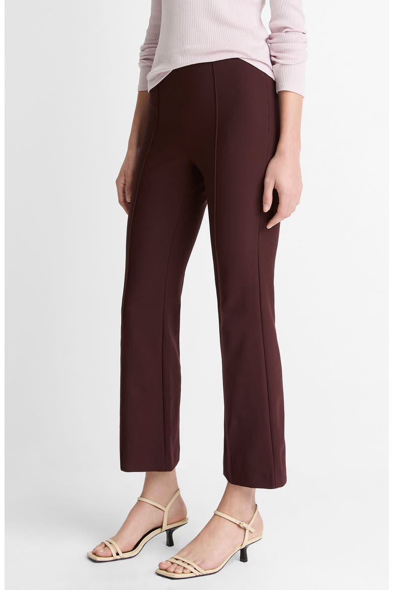 Niki Mid Rise Crop Flare Pants, Alternate, color, OXBLOOD