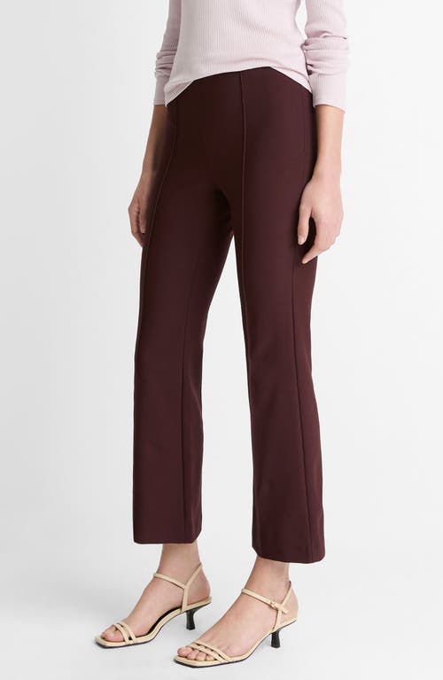 Vince Pintuck Pleat Crop Flare Pants In Burgundy