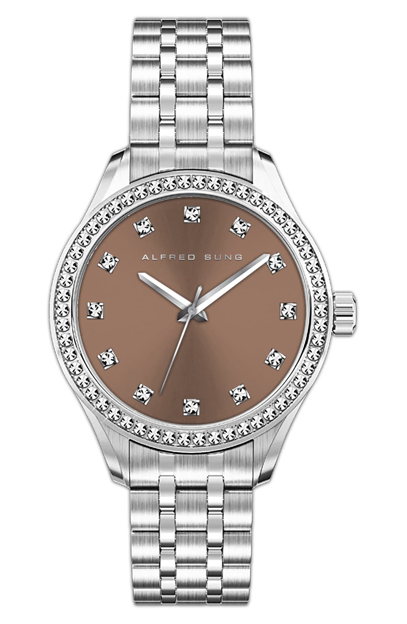 Crystal Stone Bracelet Watch, 29x23mm