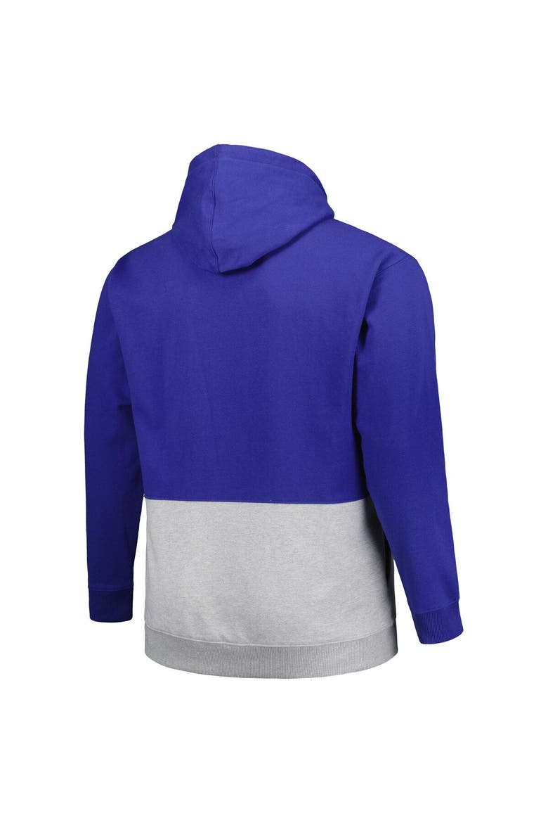 Men's Royal/White Los Angeles Dodgers Big & Tall Fleece Half-Zip Hoodie, Alternate, color, Royal