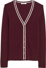 Madewell Deep V-Neck Merino Wool & Silk Cardigan
