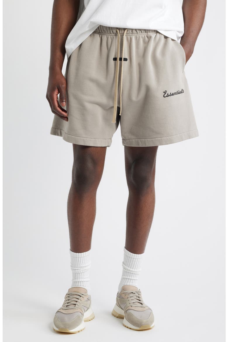Classic Fit Training Logo Sweat Shorts, Main, color, CONCRETE/DARK CONCRETE HEATHER