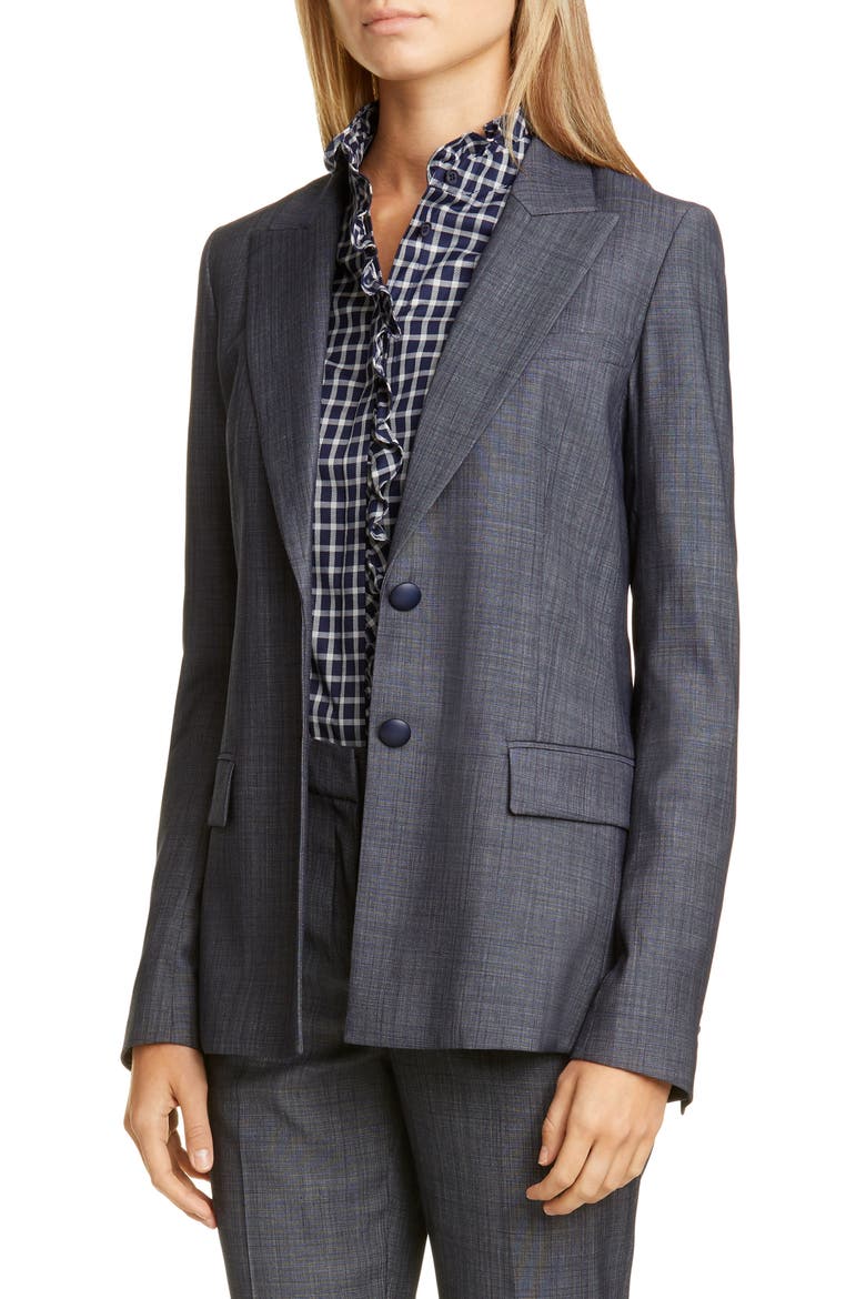 Harlow Wool Blend Blazer, Main, color, ROYAL BLUE MULTI