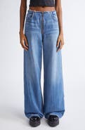 Alexander Wang Raw Cut Waist Low Rise Wide Lean Jeans