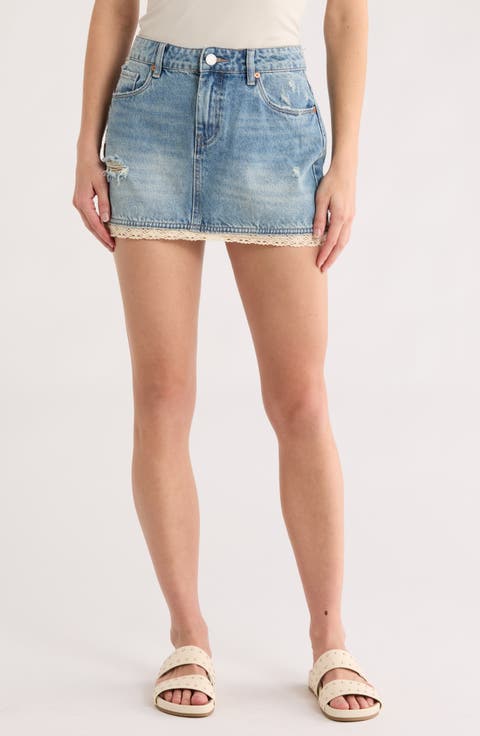 Heart of Glass Denim Miniskirt