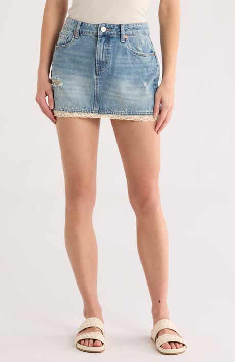 BLANKNYC Heart of Glass Denim Miniskirt