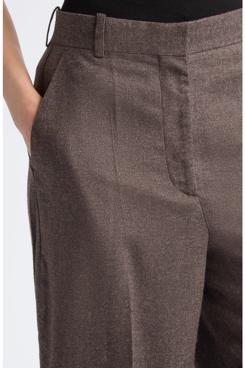High Waist Straight Leg Wool Blend Trousers, Alternate, color, TAUPE MELANGE