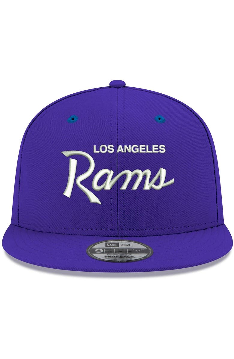 New Era Men's New Era Royal Los Angeles Rams Script Original Fit 9FIFTY Snapback Hat, Alternate, color,