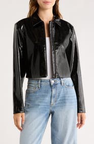 Leith Faux Leather Crop Jacket