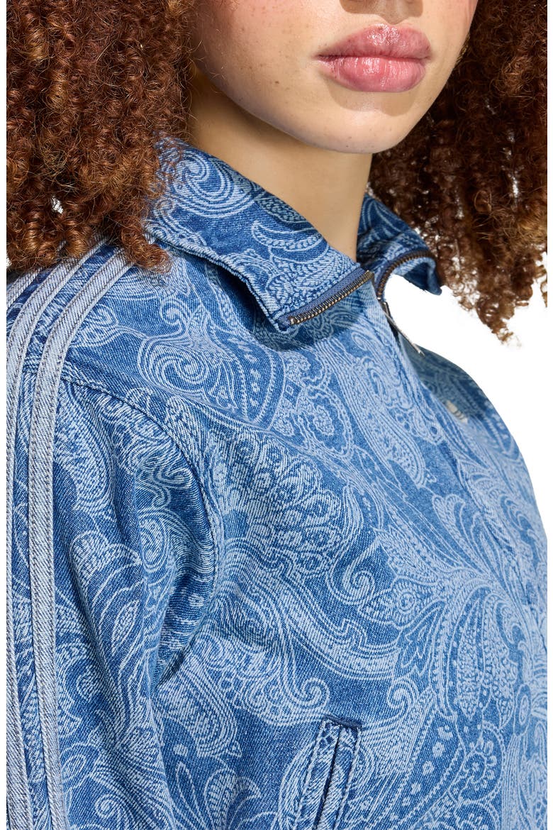 Paisley Track Jacket, Alternate, color, MEDIUM VINTAGE/ LIGHT DENIM