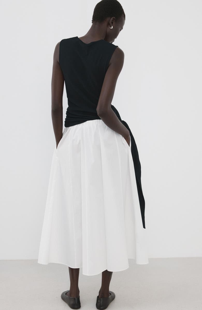 MANGO Falda Newcreta Cotton A-Line Skirt, Alternate, color, White