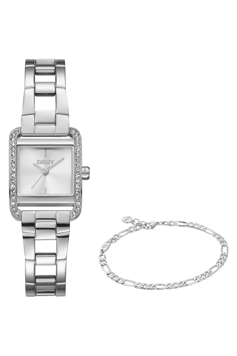 L 143 Bracelet Watch & Bracelet Set, Main, color, SILVER