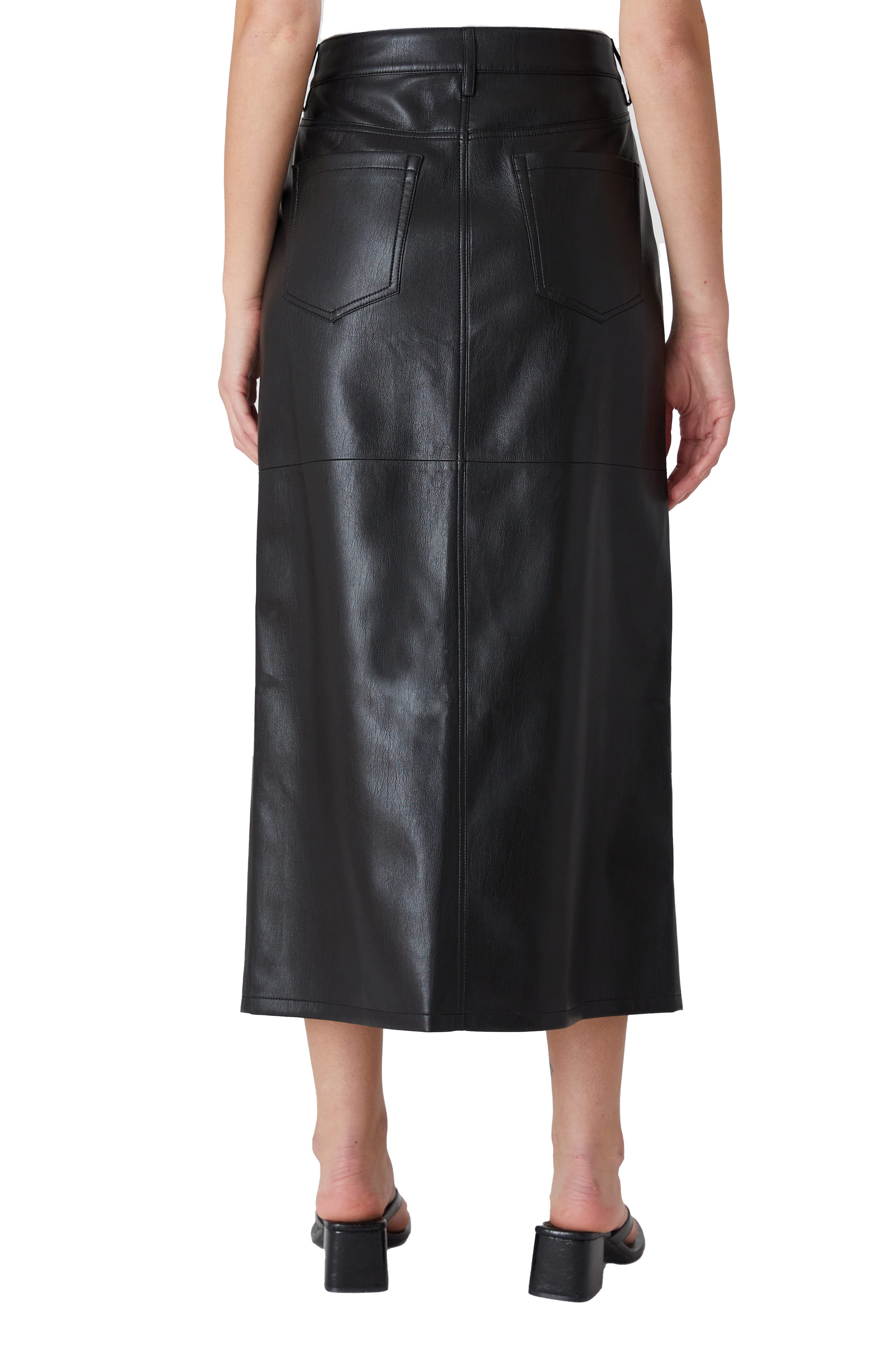 Faux Leather Midi Skirt - image 2