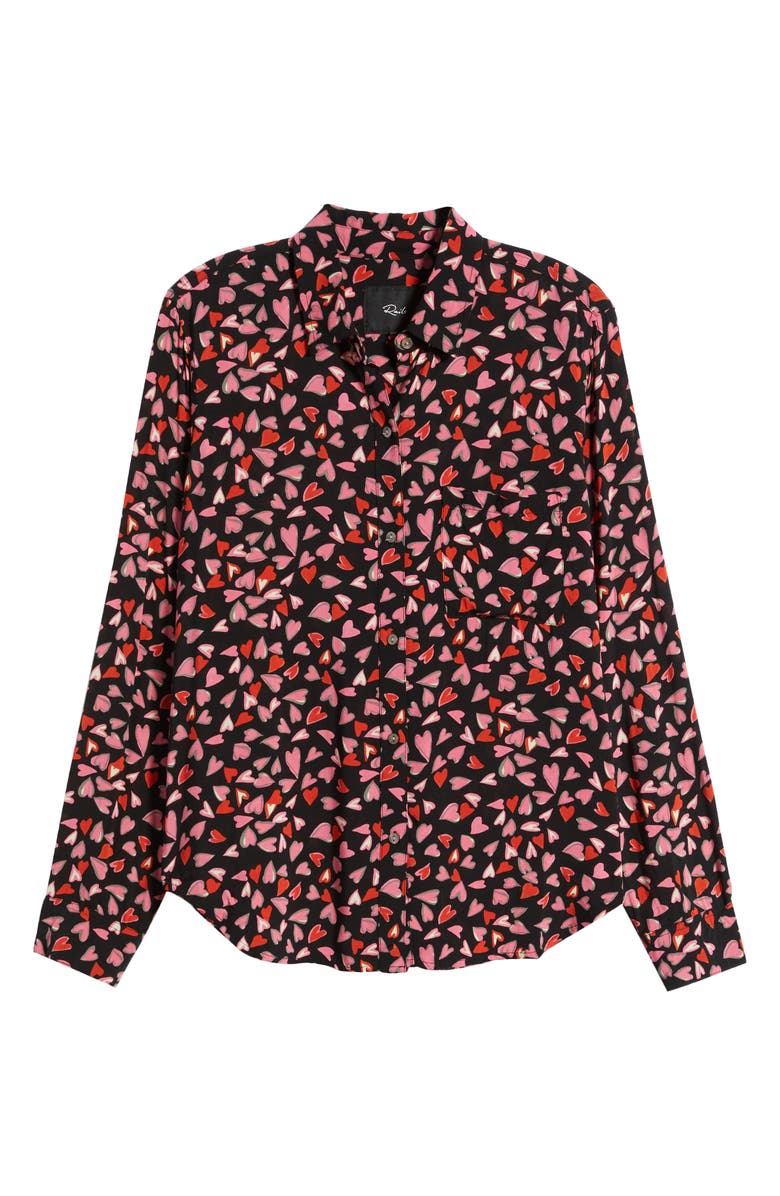 Rails Josephine Heart Print Button-Up Shirt, Alternate, color,