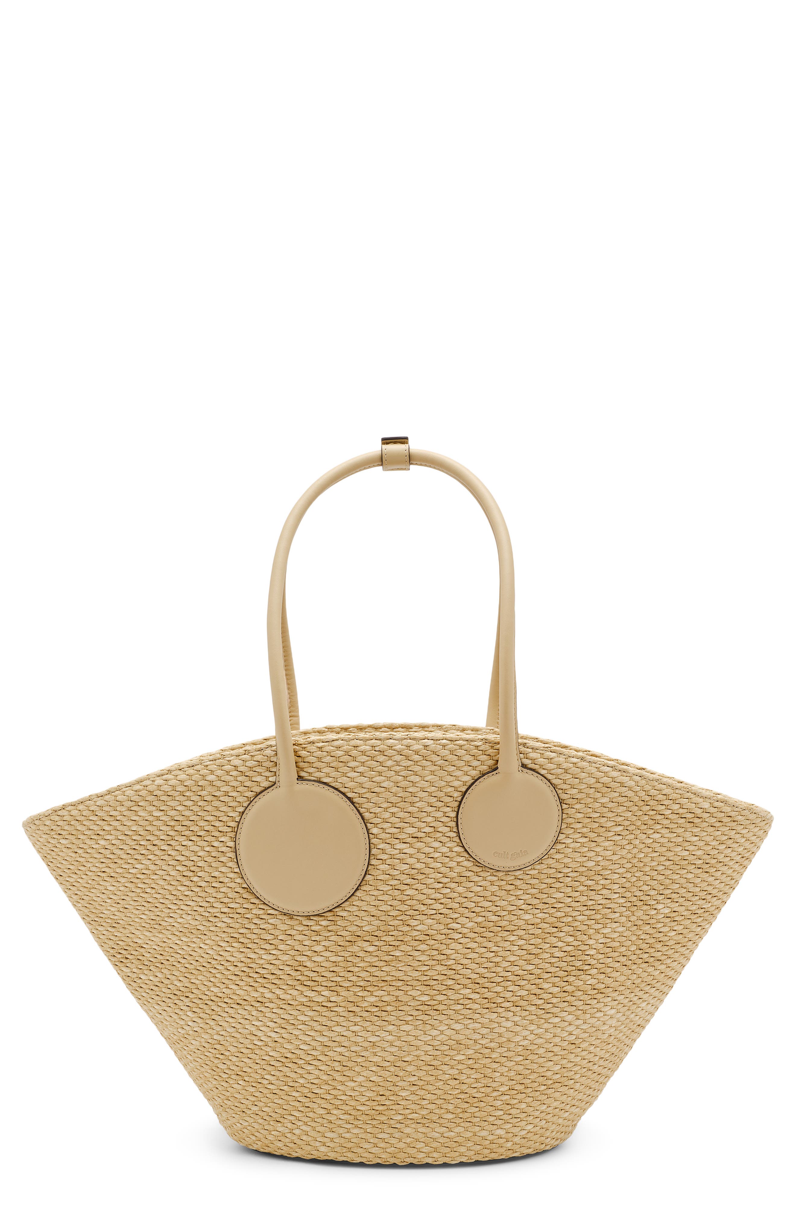 Cult Gaia Jayleen Woven Raffia Tote, Main, color, Natural
