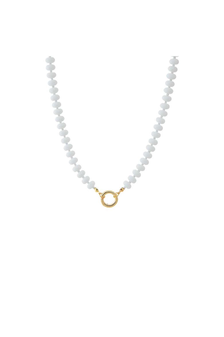 White Beaded Clicker Necklace, Main, color, White