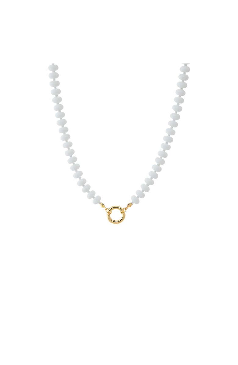 BY ADINA EDEN White Beaded Clicker Necklace, Main, color, White