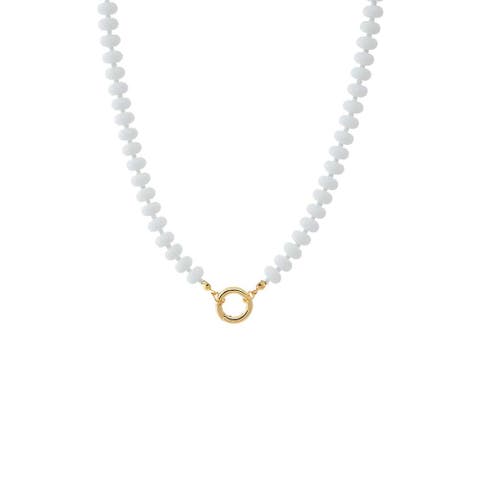 White Beaded Clicker Necklace