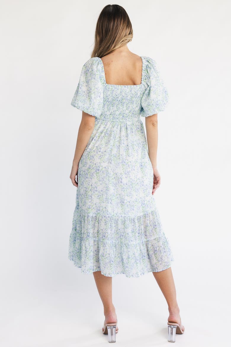 Jane Bow Midi Dress, Alternate, color, Blue