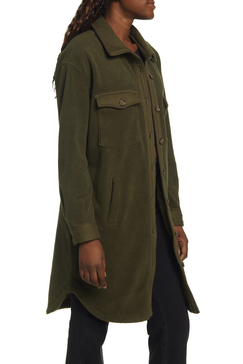 Long Fleece Shacket, Alternate, color, ITS SETTLED