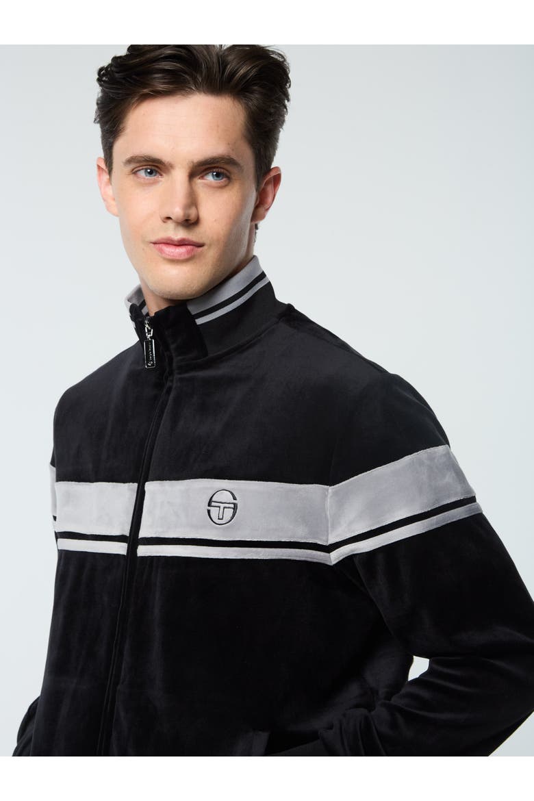 Damarindo Velour Track Jacket, Alternate, color, BLACK BEAUTY