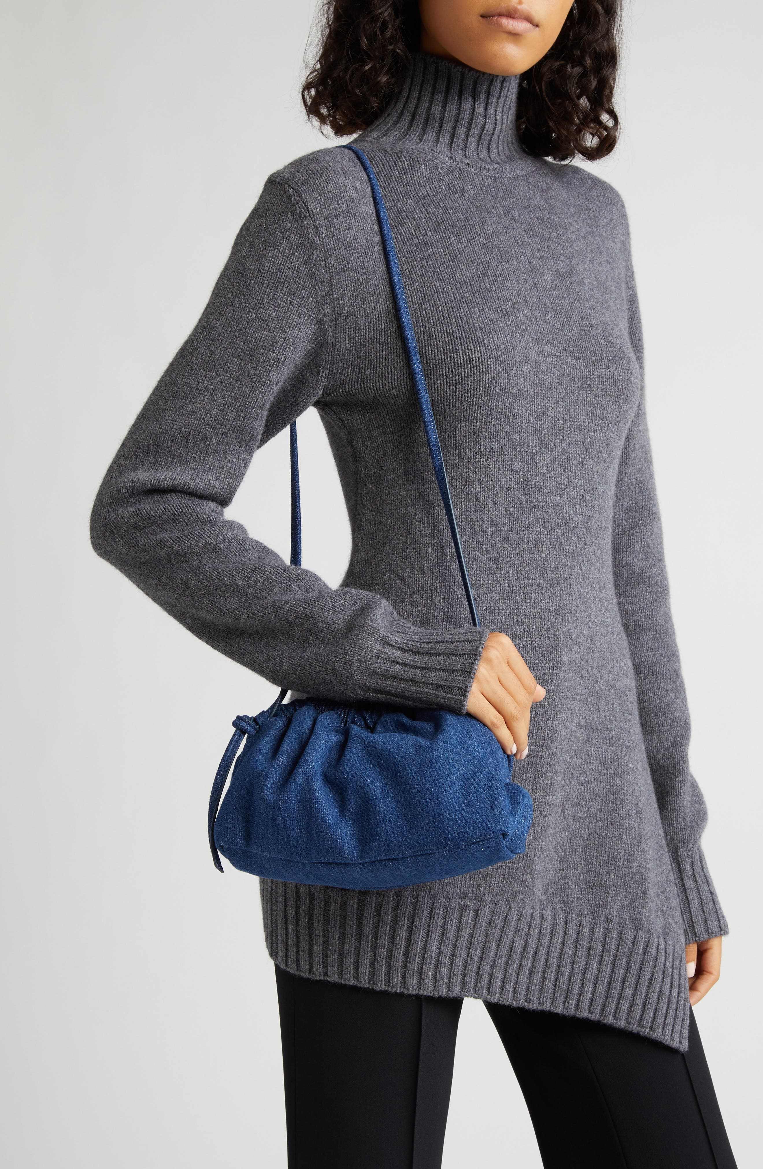 Mansur Gavriel Mini Cloud Leather Clutch, Alternate, color, 