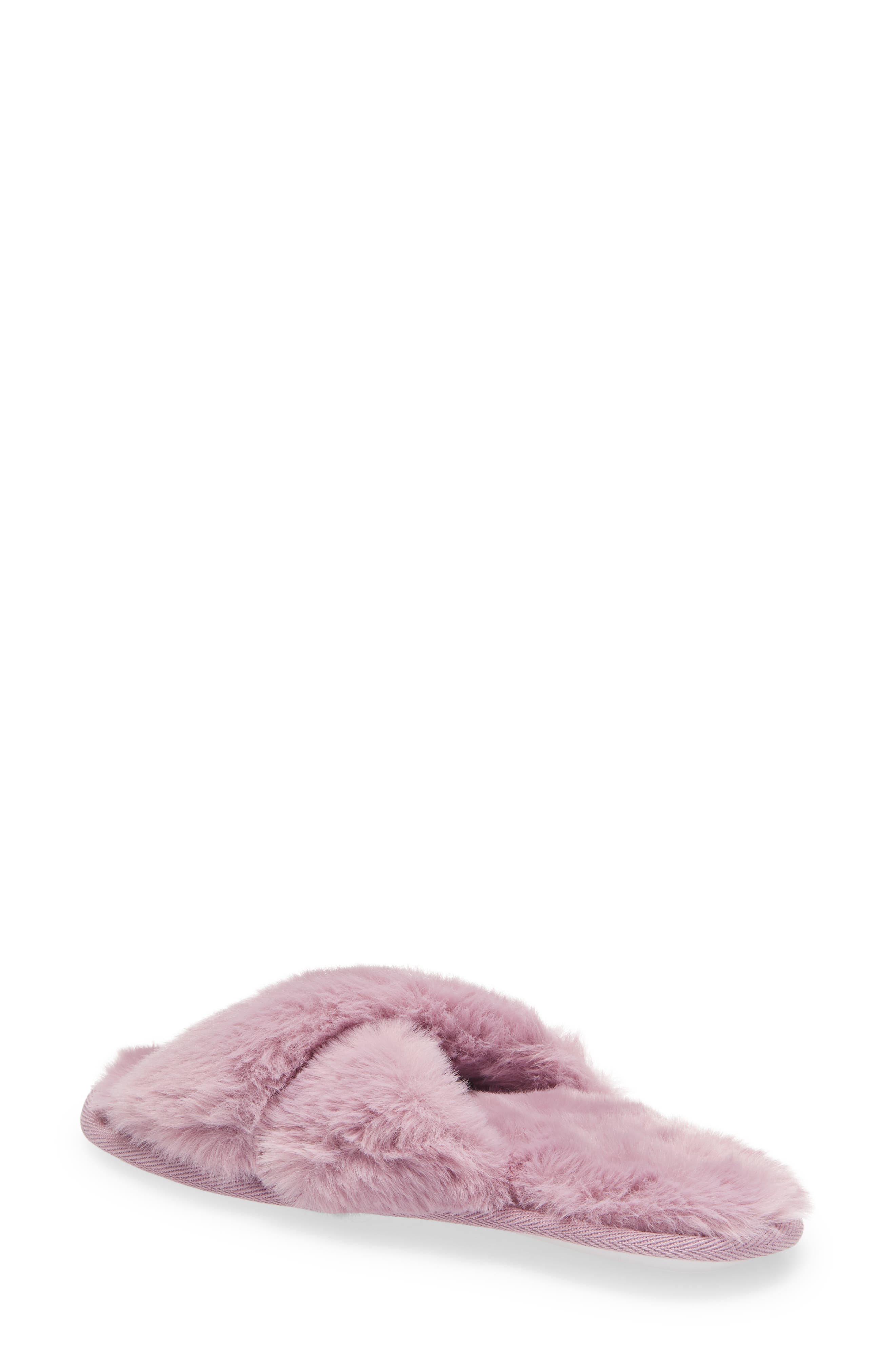 Snuggle Plush Faux Fur Slipper, Alternate, color, PURPLE MIST
