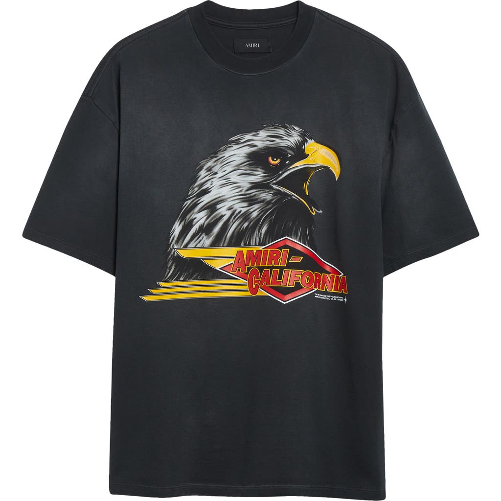 Amiri Mens Black Eagle Graphic-print Cotton-jersey T-shirt