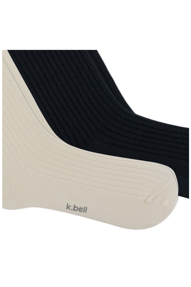 Lace Trim Micro Rib 2-Pack Midi Socks, Alternate, color, ASST