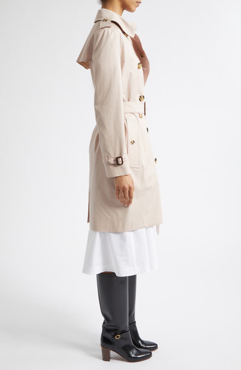 Burberry Kensington Water Resistant Tropical Gabardine Trench Coat, Alternate, color, Pale Sugar Pink