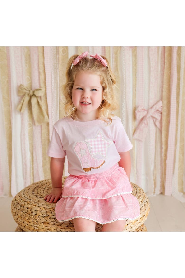 Pink Bandana Western Bow Clip Set, Alternate, color, Pink