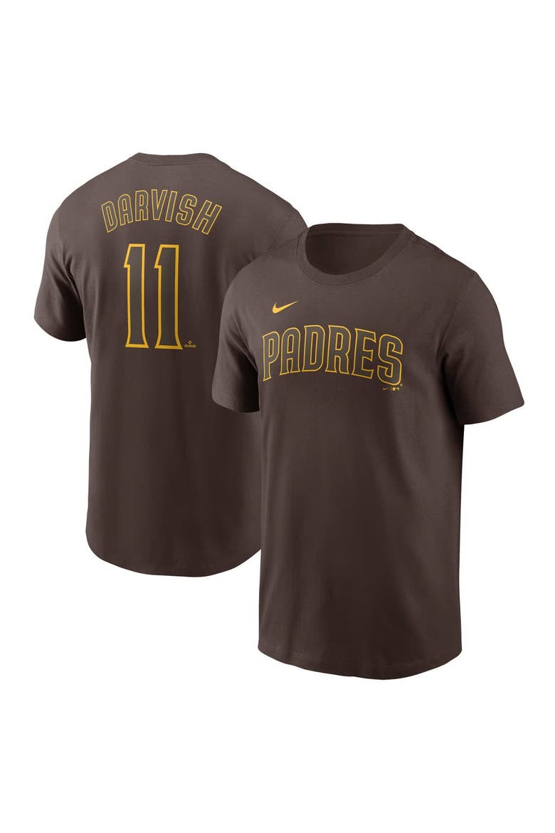 Men's Nike Yu Darvish Brown San Diego Padres Fuse Name & Number T-Shirt, Alternate, color, Brown