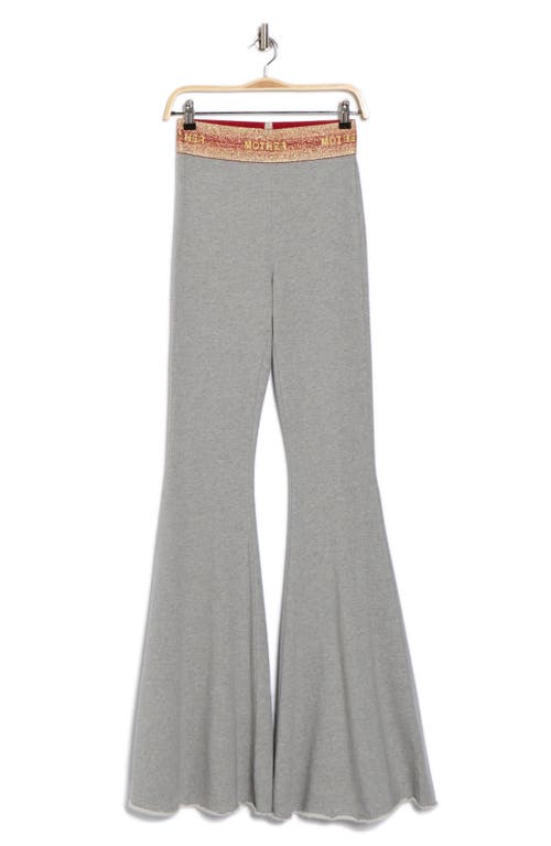 Mother Elastic Waist Bell Bottom Flare Pants In Gray