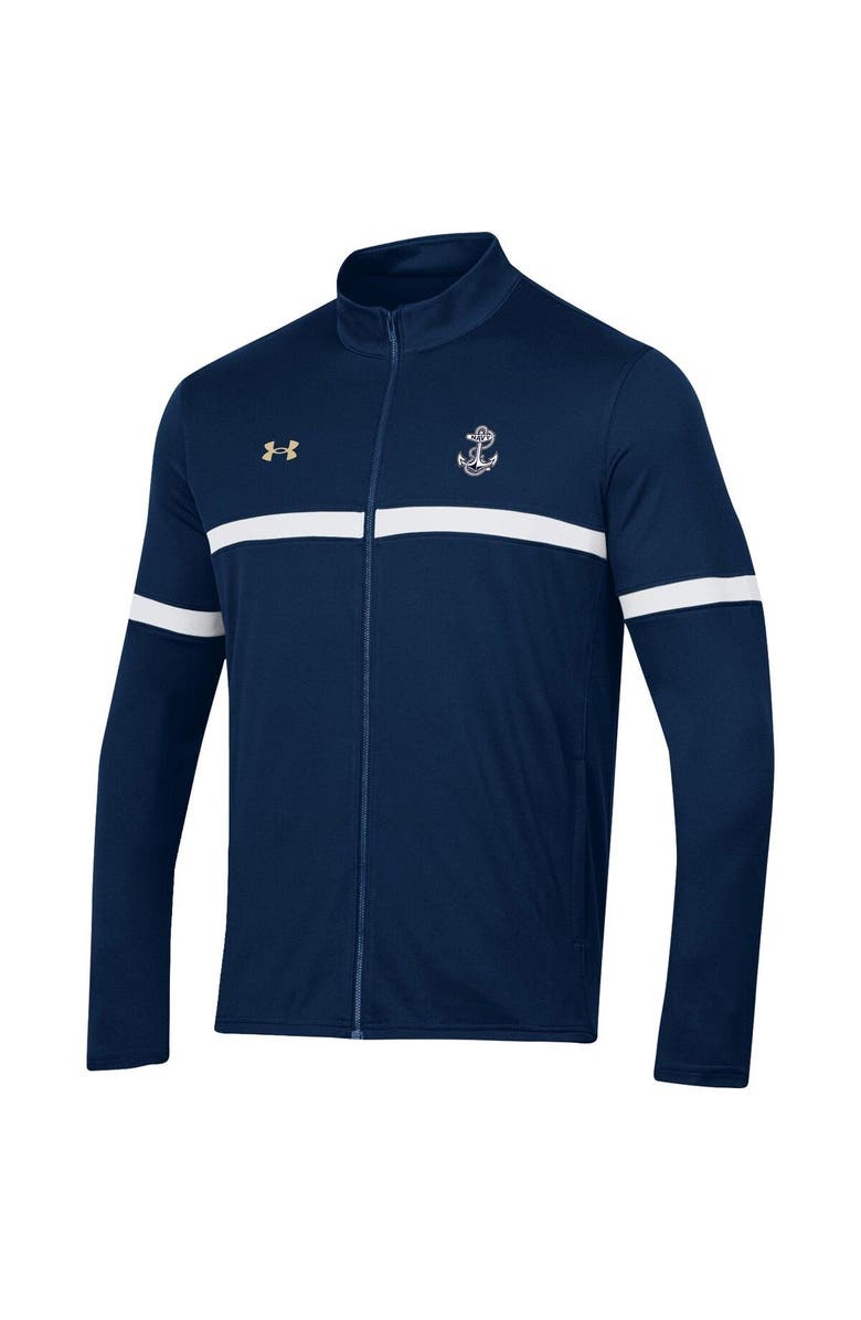 Under Armour Men's Under Armour Navy Navy Midshipmen 2023 Assist Warm Up Full-Zip Jacket, Alternate, color,