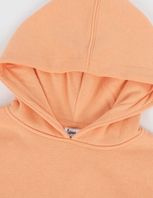 Leveret Kids Pullover Hoodie, Cotton Blend, Kangaroo Pocket, Solid Colors In Orange