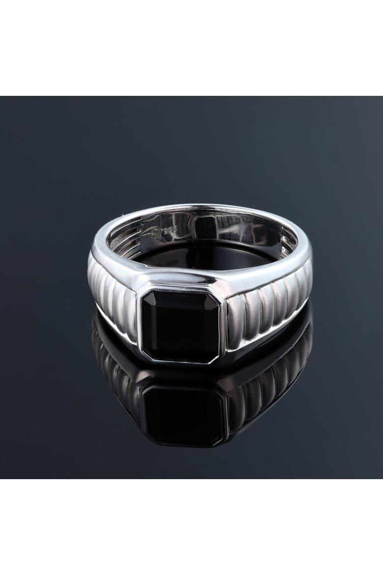 Kuro 2.55CT Bezel Black Spinel Ring 925 Silver, Alternate, color, Sterling Silver
