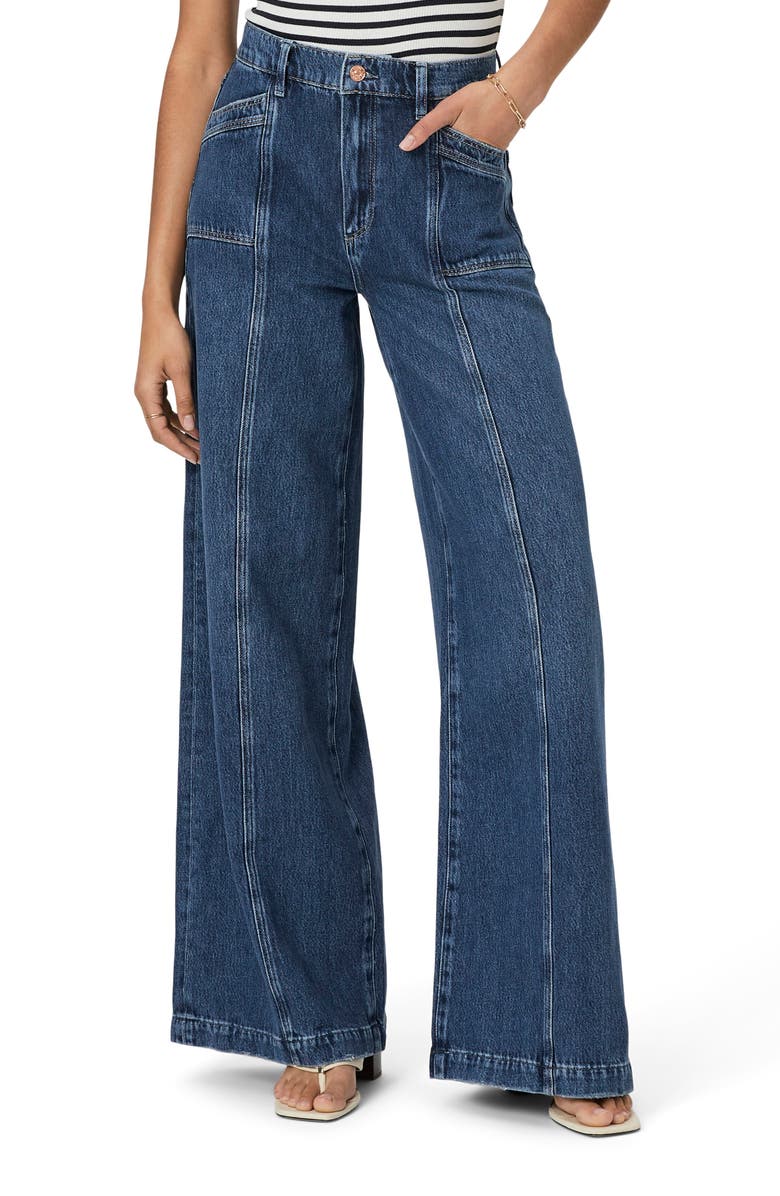 PAIGE Portia Inset Pocket Wide Leg Jeans, Main, color, Bronx