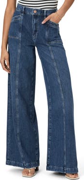 PAIGE Portia Inset Pocket Wide Leg Jeans
