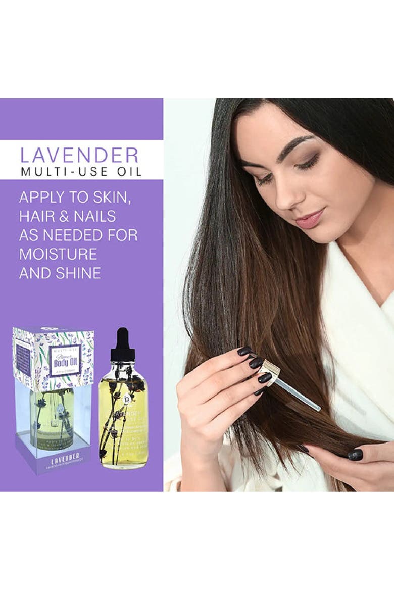 Lavendar Flower Multi Use Body Oils 4 Oz, Alternate, color, Purple