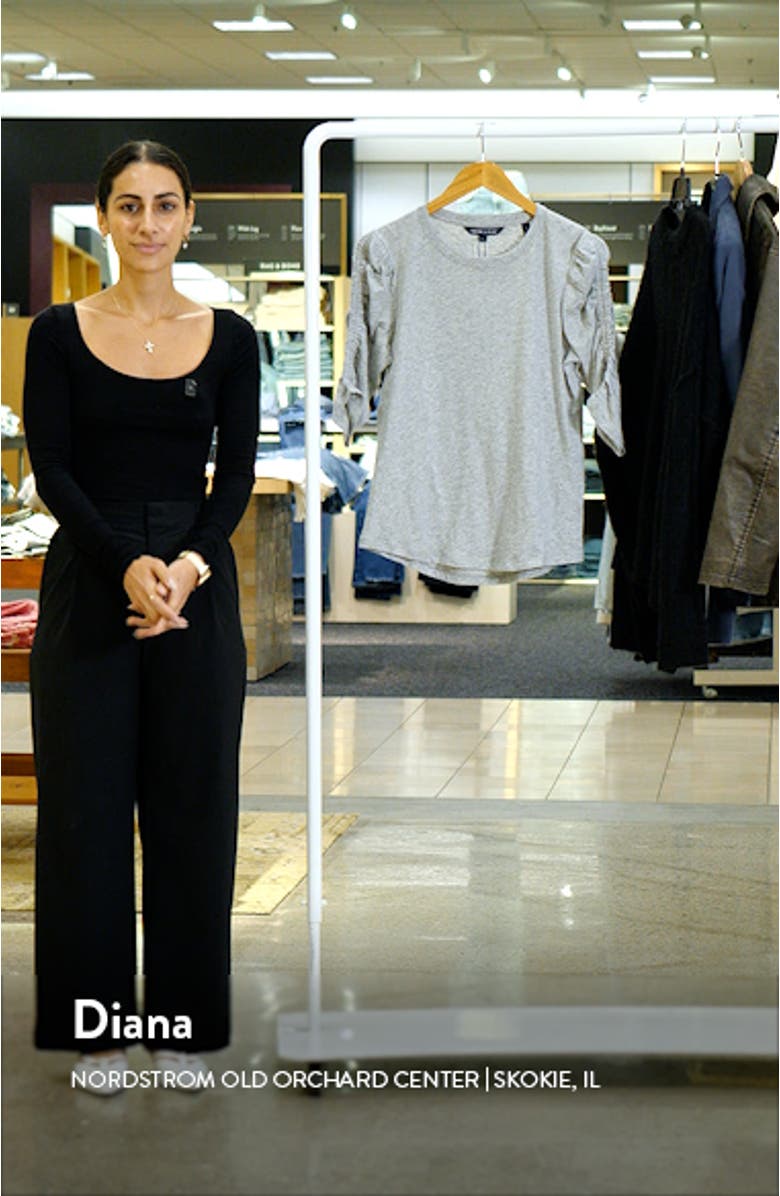 Waldorf Ruched Sleeve Cotton T-Shirt, sales video thumbnail