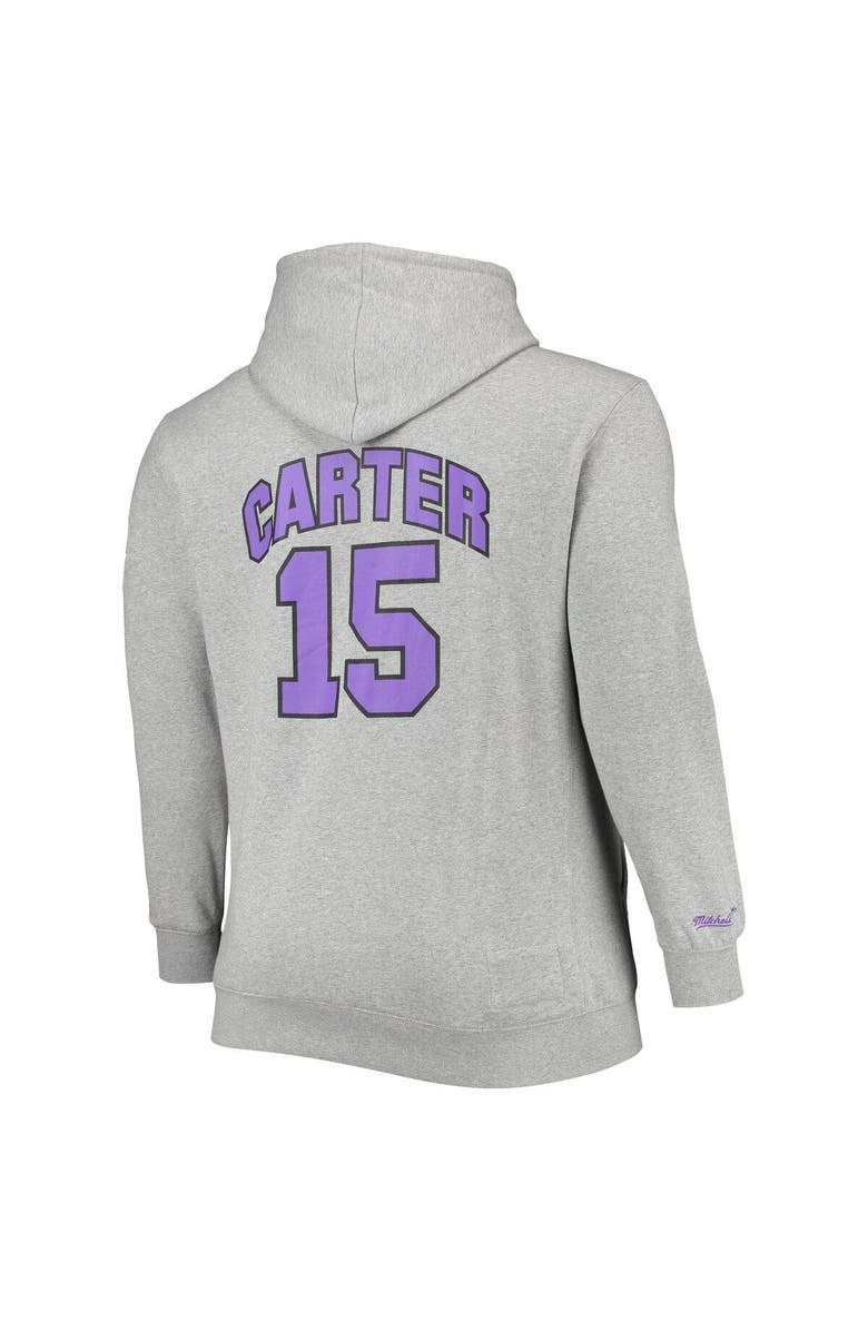 Mitchell & Ness Men's Mitchell & Ness Vince Carter Heathered Gray Toronto Raptors Big & Tall Name & Number Pullover Hoodie, Alternate, color, 