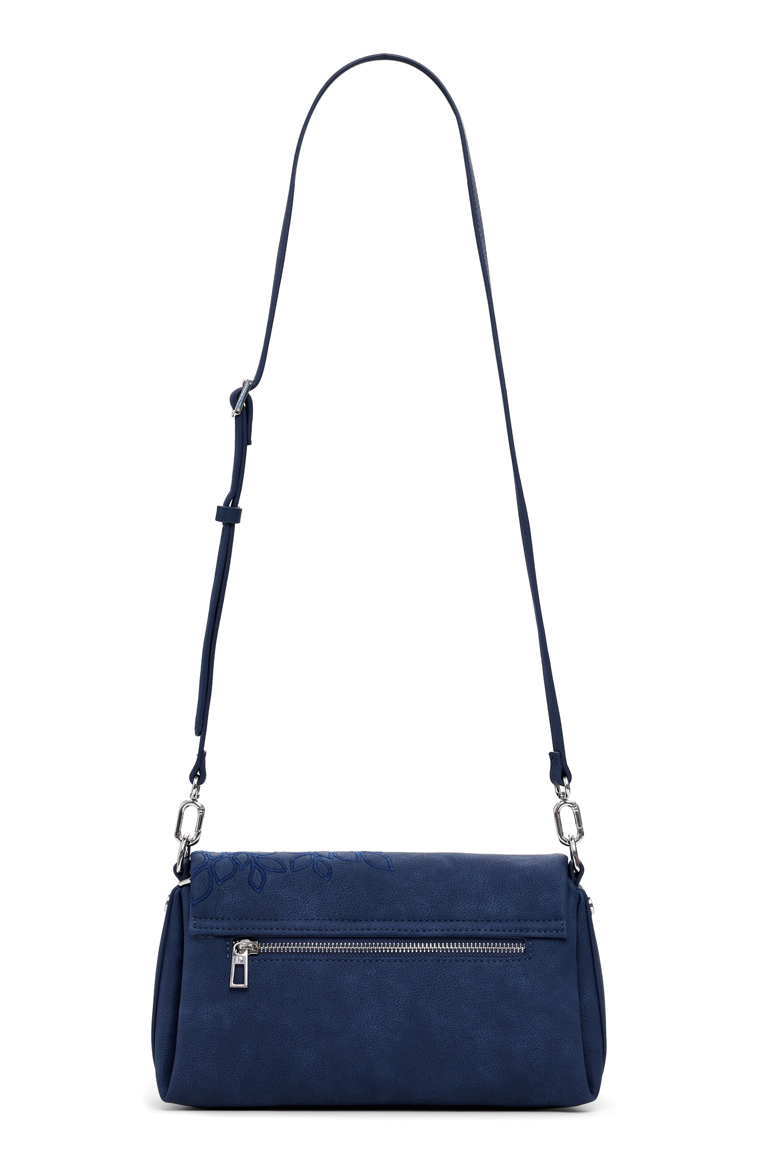 Desigual Faux Leather Crossbody Bag, Alternate, color, Dark Blue